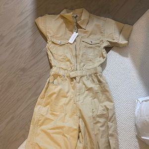 We wore what tan short sleeve jumpsuit